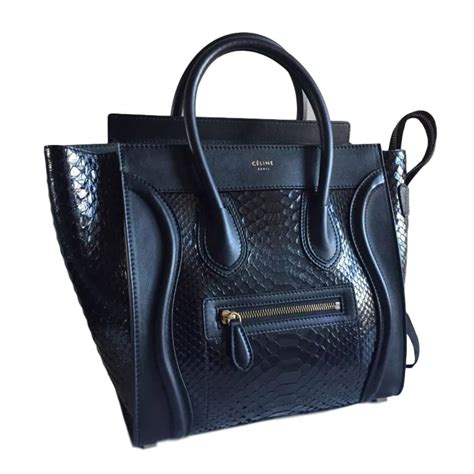 sac celine trapeze python|celine black python bag.